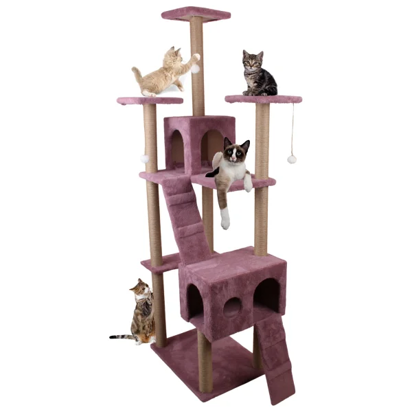 Nursoft Residence Kedi Tırmalama Evi Pembe - Görsel 8