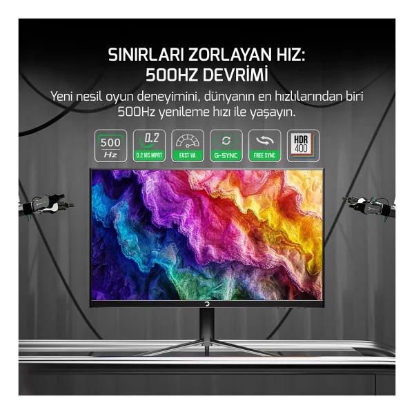 Gamepower Lucid S50 24.5'' 0.2 Ms Full HD Pivot 500 Hz Oyuncu Monitörü - Görsel 10
