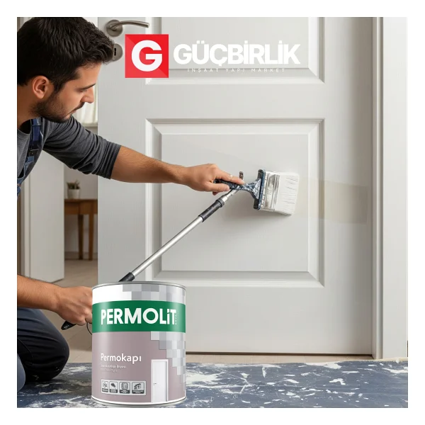 Permolit Permokapı Sentetik Amerikan Panel Kapı Boyası Beyaz Yarı Mat 0,75l - 2,5l Yüksek Örtücülük, Sararmaya Karşı Dirençli - Görsel 4