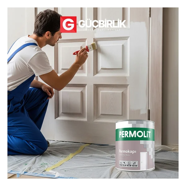 Permolit Permokapı Sentetik Amerikan Panel Kapı Boyası Beyaz Yarı Mat 0,75l - 2,5l Yüksek Örtücülük, Sararmaya Karşı Dirençli - Görsel 7