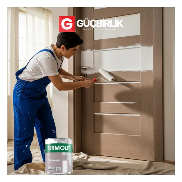 Permolit Permokapı Sentetik Amerikan Panel Kapı Boyası Beyaz Yarı Mat 0,75l - 2,5l Yüksek Örtücülük, Sararmaya Karşı Dirençli - Görsel 8