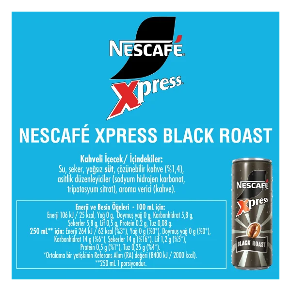 Nescafe Xpress Black Roast 24x250 Ml - Görsel 4