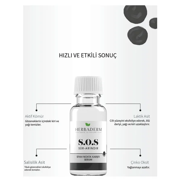 Herbaderm S.O.S Siyah Nokta Karşıtı Serum 20 Ml - Görsel 5