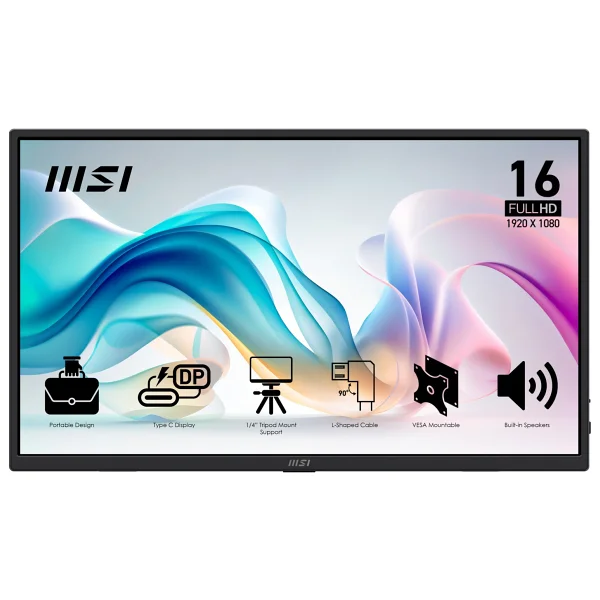 Msı Pro Mp165 E6 15.6" 4 Ms Full HD Ips 60 Hz Taşınabilir Monitör - Görsel 2