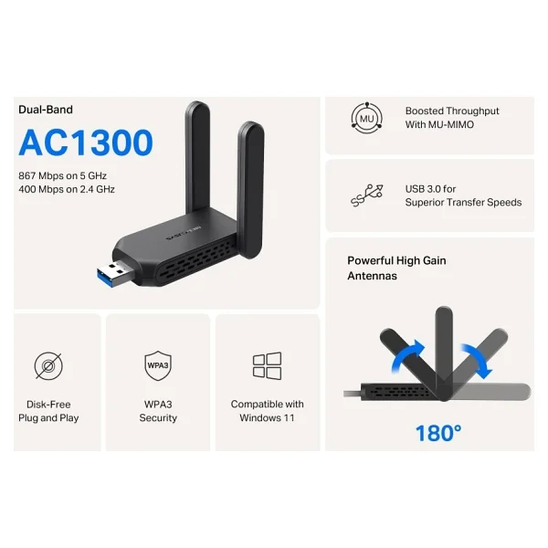 Mercusys Ma32h 1300 Mbps Kablosuz Ağ Adaptörü - Görsel 7