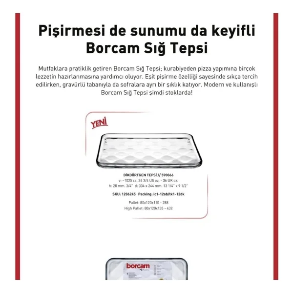 Paşabahçe 590066 1025 Cc Fırın Tepsisi - Görsel 2