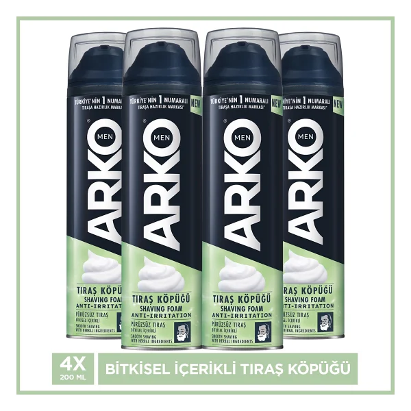 Arko Men Anti-Irritation 200 Ml 4 Adet Tıraş Köpüğü - Görsel 9