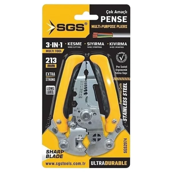 Sgs 2074 Çok Amaçlı Elektrikçi Pense - Görsel 3
