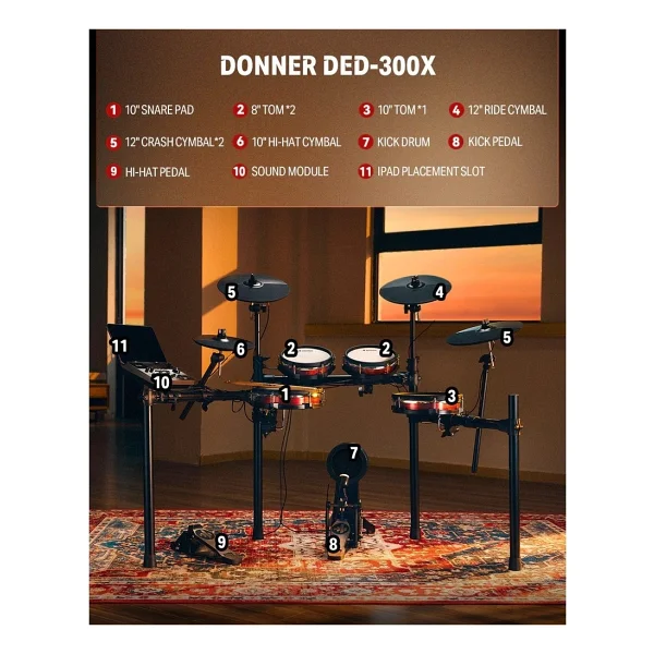 Donner Ded-300x Elektro Davul Seti - Görsel 5