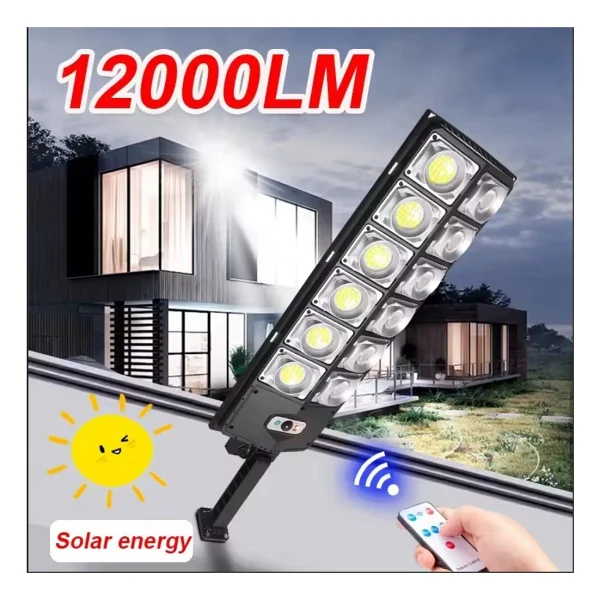 Sge Teknoloji Solar 12000 Lümen 504 LED Hareket Sensörlü Kumandalı Bahçe Sokak Garaj Ev Aydınlatma Lambası Işık - Görsel 2