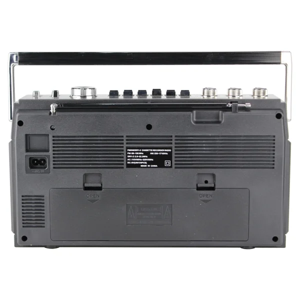 Coverzone Teleskopik Antenli Kaset Çalar Radyo - Am/Fm/Sw1-2 4 Bant, Bluetooth/USB/Tf Mp3 Müzik Çalar, Kayıt Özellikli, Kulaklık Girişli, 220v Veya 6v Pille Çalışma Cvr-555bt (Gri) - Görsel 3