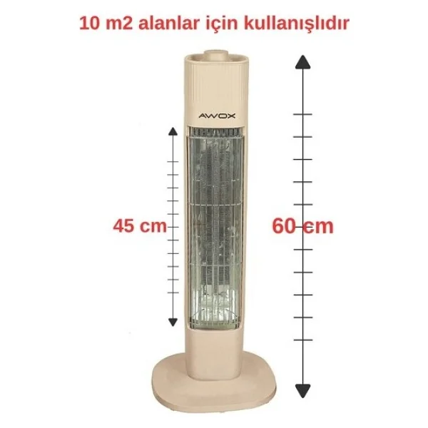 Awox Ligero X9502 600 W Kule Tipi Karbon Isıtıcı - Görsel 3
