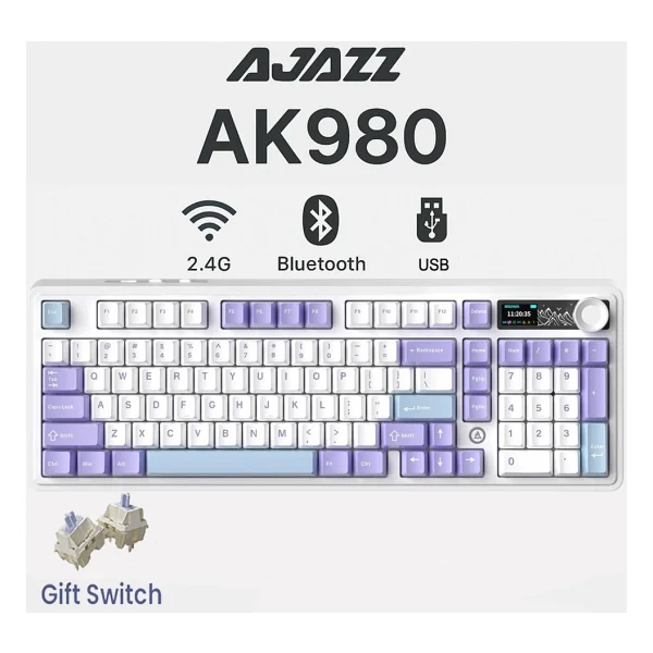 Ajazz Ak980 RGB Gift Switch Kablolu/Kablosuz Mekanik Oyuncu Klavyesi - Görsel 10