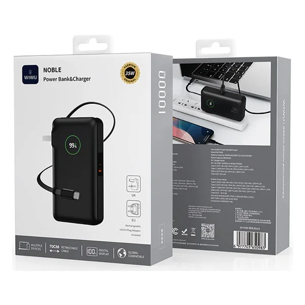 Wiwu Noble Wi-P049 Siyah 10000 mAh Hızlı Şarj Powerbank - Görsel 4