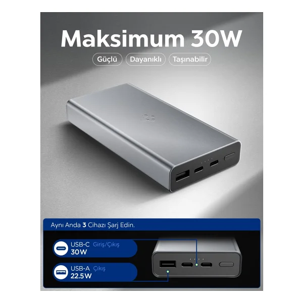 Spigen Ea3020 20000 mAh Hızlı Şarj Powerbank - Görsel 3