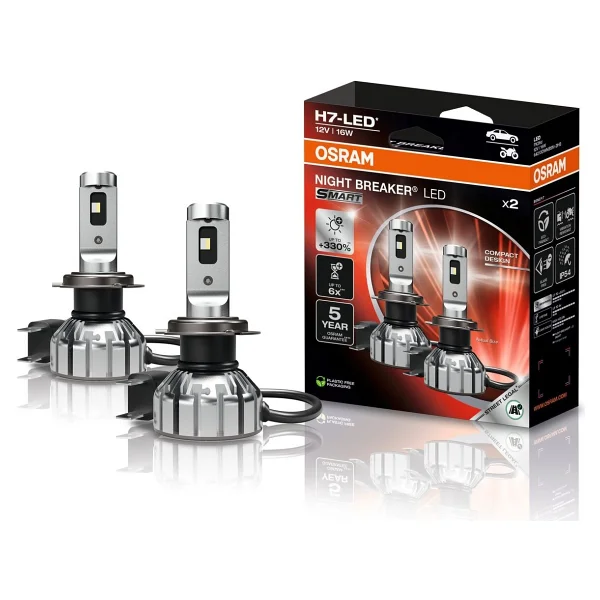 Osram Night Breaker LED Smart H7 64210dwnbsm-2hb 2'li Oto Ampul - Görsel 6