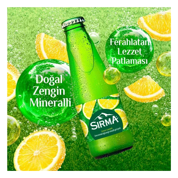 Sırma C Vitaminli Limon Aromalı Doğal Maden Suyu 200 Ml X 24 Adet - Görsel 3