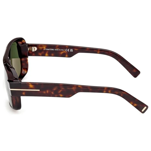Tom Ford Turner Ft1101 52n Dark Havana-Green Erkek Güneş Gözlüğü - Görsel 4