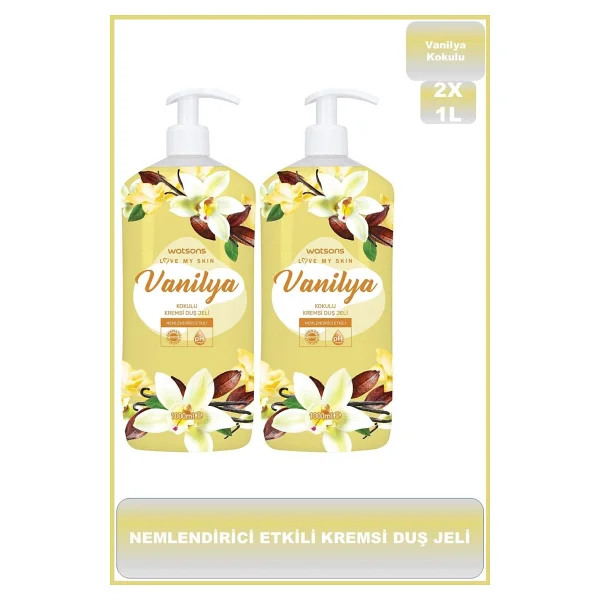 Watsons Kremsi Duş Jeli Vanilya 2 Adet 1000 ml Ciltleri Canlandıran ve Yenilenme Hissi Sağlayan ELEG.379 - Görsel 4