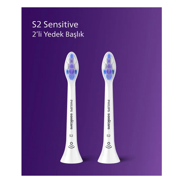 Philips Hx6052/87 Sonicare S2 Sensitive 2'li Diş Fırçası Başlığı - Görsel 2