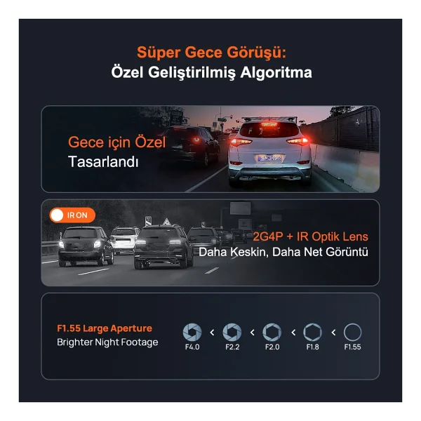 70mai A800se + Rc22 Ön Ve Arka Kamera Seti - Görsel 5