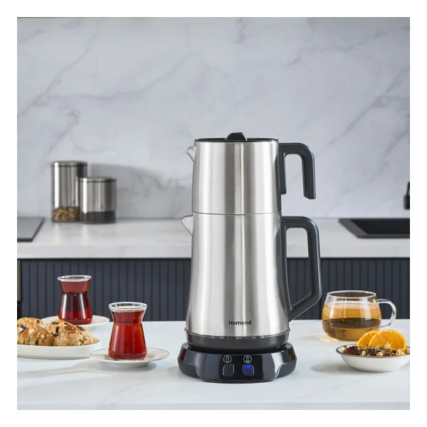 Homend Royaltea Elegant 1775h 1800 W Inox Siyah Konuşan Çay Makinesi - Görsel 2