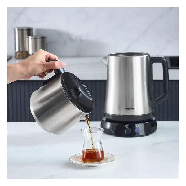 Homend Royaltea Elegant 1775h 1800 W Inox Siyah Konuşan Çay Makinesi - Görsel 9