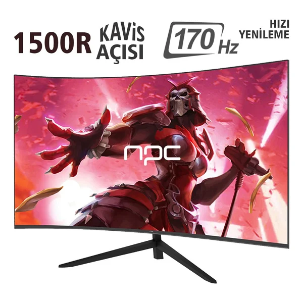 Npc Md240k-V181 23.6" 1 Ms Full HD Curved 170 Hz Oyuncu Monitörü - Görsel 2