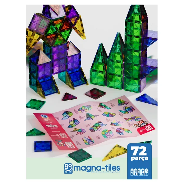 Magna-Tiles 72 Parça Manyetik Yapı Bloğu - Görsel 2