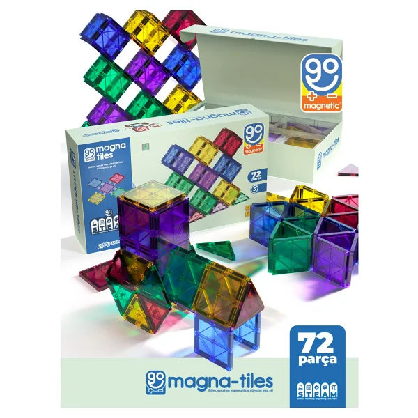 Magna-Tiles 72 Parça Manyetik Yapı Bloğu - Görsel 5