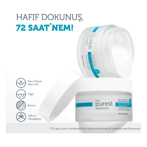 The Purest Solutions 72 Saat Etkili Sebum Dengeleyici Günlük 50 Ml Nemlendirici Krem - Görsel 9