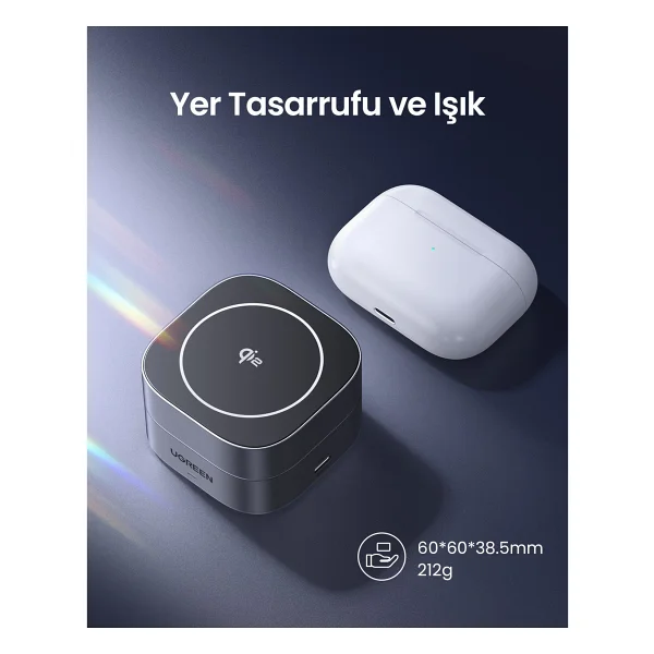 Ugreen 35316 2in1 Magsafe Kablosuz Hızlı Şarj Aleti - Görsel 9