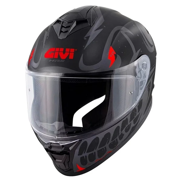 Givi 50.X Bones Mat Siyah Kırmızı Full Face Motor Kaskı - Görsel 3