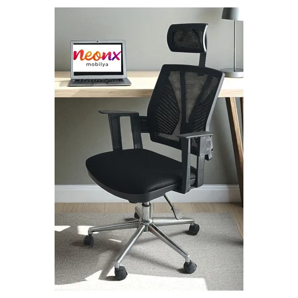 Neonx Relax Pro Başlıklı Çalışma Sandalyesi Müdür Koltuğu Yönetici Koltuğu - Mavi - Görsel 4