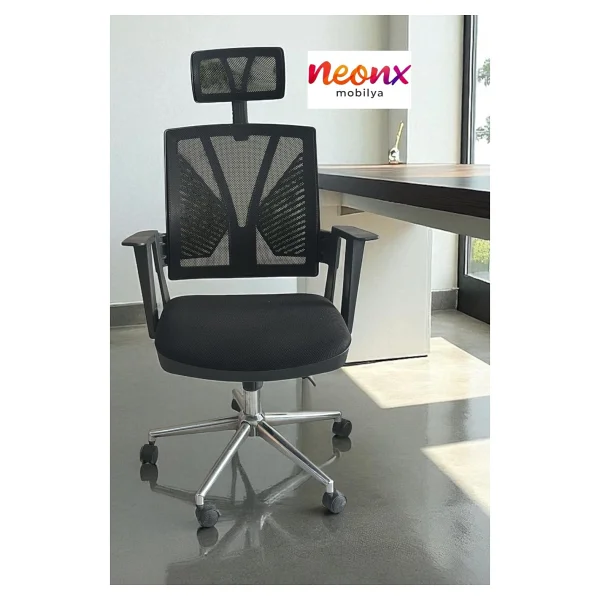 Neonx Relax Pro Başlıklı Çalışma Sandalyesi Müdür Koltuğu Yönetici Koltuğu - Mavi - Görsel 2