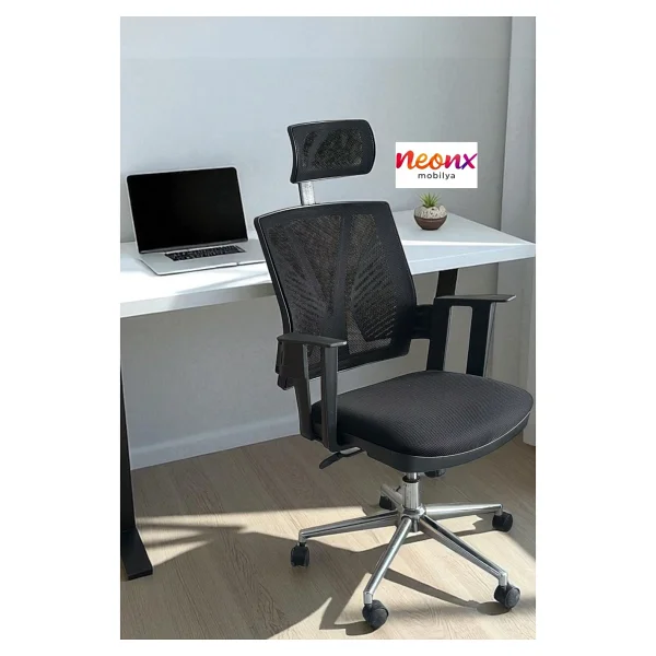Neonx Relax Pro Başlıklı Çalışma Sandalyesi Müdür Koltuğu Yönetici Koltuğu - Mavi - Görsel 3