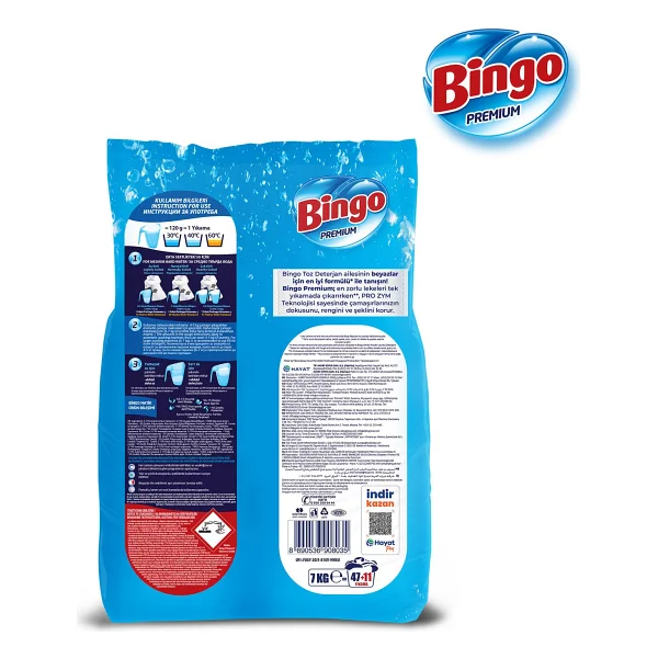 Bingo Matik Premium Beyazlar İçin 8 Kg Toz Deterjan - Görsel 3
