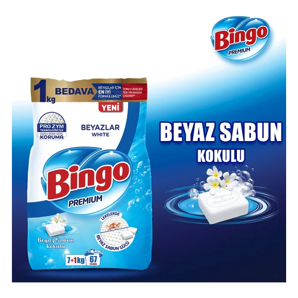 Bingo Matik Premium Beyazlar İçin 8 Kg Toz Deterjan - Görsel 5