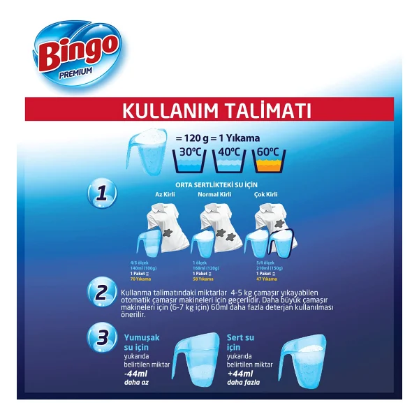 Bingo Matik Premium Beyazlar İçin 8 Kg Toz Deterjan - Görsel 7