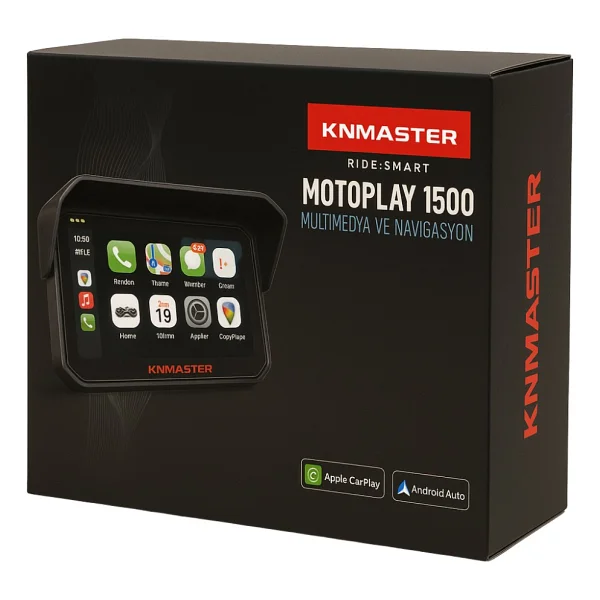 Knmaster Motoplay 1500 - 6.25'' Tpms Sensörlü Kablosuz Carplay & Android Auto Destekli Motosiklet Multimedya Ekranı - Görsel 2