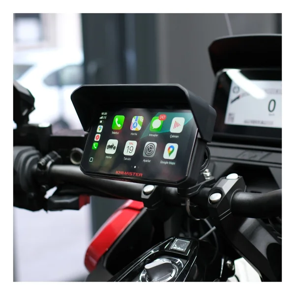 Knmaster Motoplay 1500 - 6.25'' Tpms Sensörlü Kablosuz Carplay & Android Auto Destekli Motosiklet Multimedya Ekranı - Görsel 3
