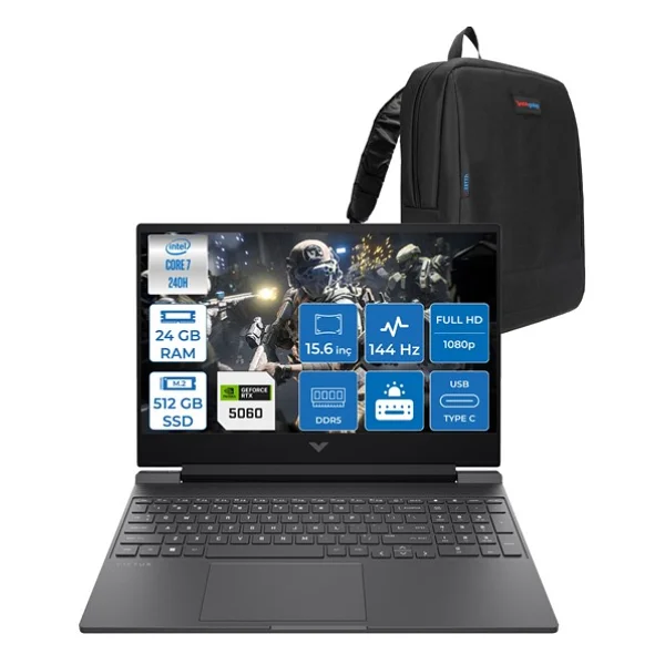 Hp Victus Intel Core I7 240h 16gb DDR5 1tb SSD 8gb/Rtx5060 15.6" FHD 144hz Ips 62.5% Srgb Freedos Taşınabilir Bilgisayar Bv7w9eaf02 + Zettaçanta - 1 TB - 16 GB - Görsel 8