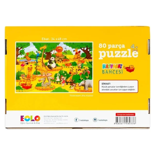 Eolo Hayvanat Bahçesi Puzzle 80 Parça - Görsel 2