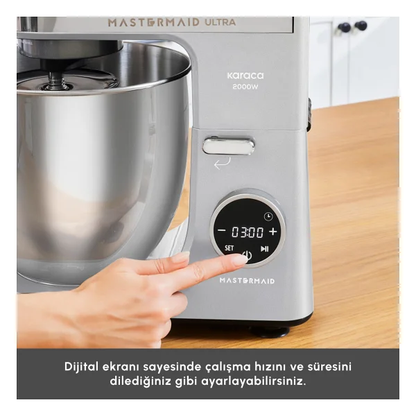 Karaca Mastermaid Chef Ultra D 2000 W Silver 7 Lt Hamur Yoğurma Makinesi - Görsel 8