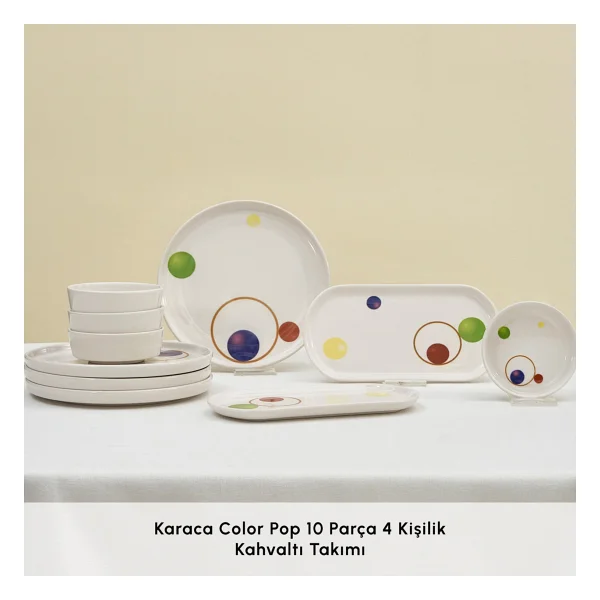 Karaca Color Pop 10 Parça 4 Kişilik Kahvaltı Takımı - Görsel 3