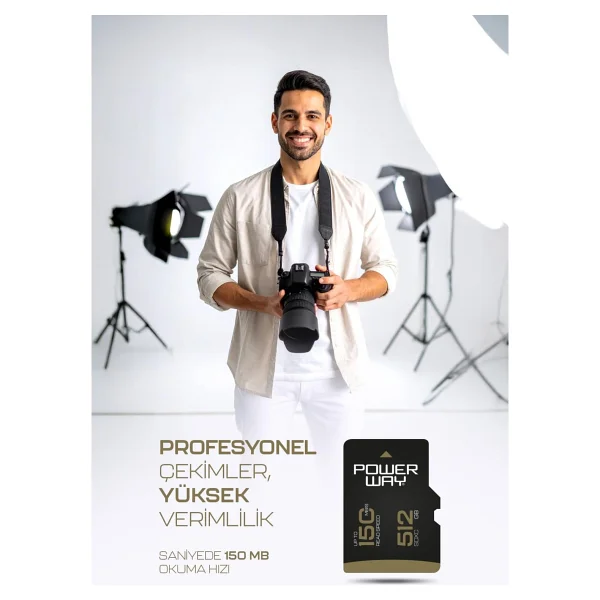 Powerway Premium Class 10 Uhs-I U3 V30 512 GB Micro Sd Kart - Görsel 5