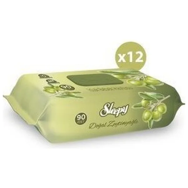 Sleepy Zeytinyağlı 90 Yaprak 12'li Paket Islak Mendil - Görsel 2