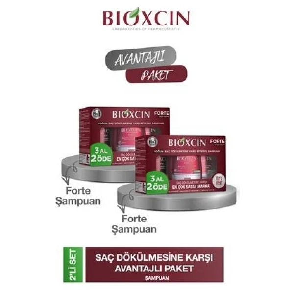 Bioxcin Forte Şampuan - Yoğun Saç Dökülmesine Karşı Canlandırıcı Etki, 3'lü Set, Bitkisel Formül, Paraben İçermez - 1 - Görsel 2