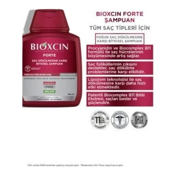 Bioxcin Forte Şampuan - Yoğun Saç Dökülmesine Karşı Canlandırıcı Etki, 3'lü Set, Bitkisel Formül, Paraben İçermez - 1 - Görsel 9