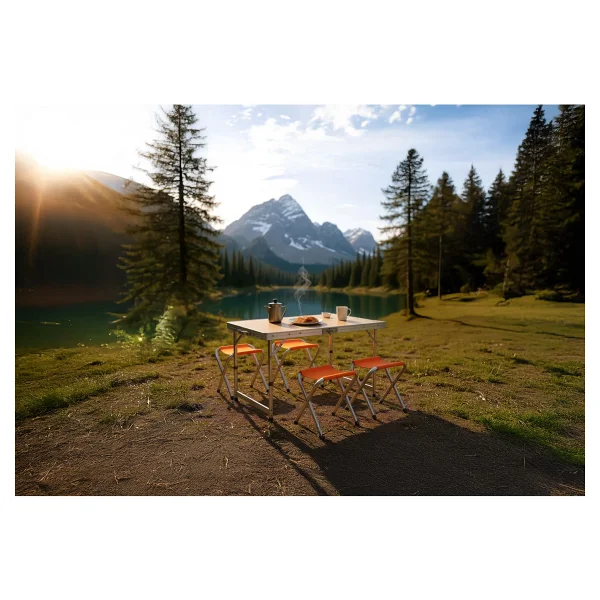 Aygaz Outdoor 120x60 Cm 4 Kişilik Mdf Kamp Masa Sandalye Takımı - Görsel 10
